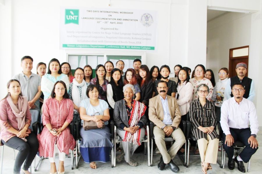 Participants of the two-day international workshop in Language Documentation and Annotation at Nagaland University on April 22.